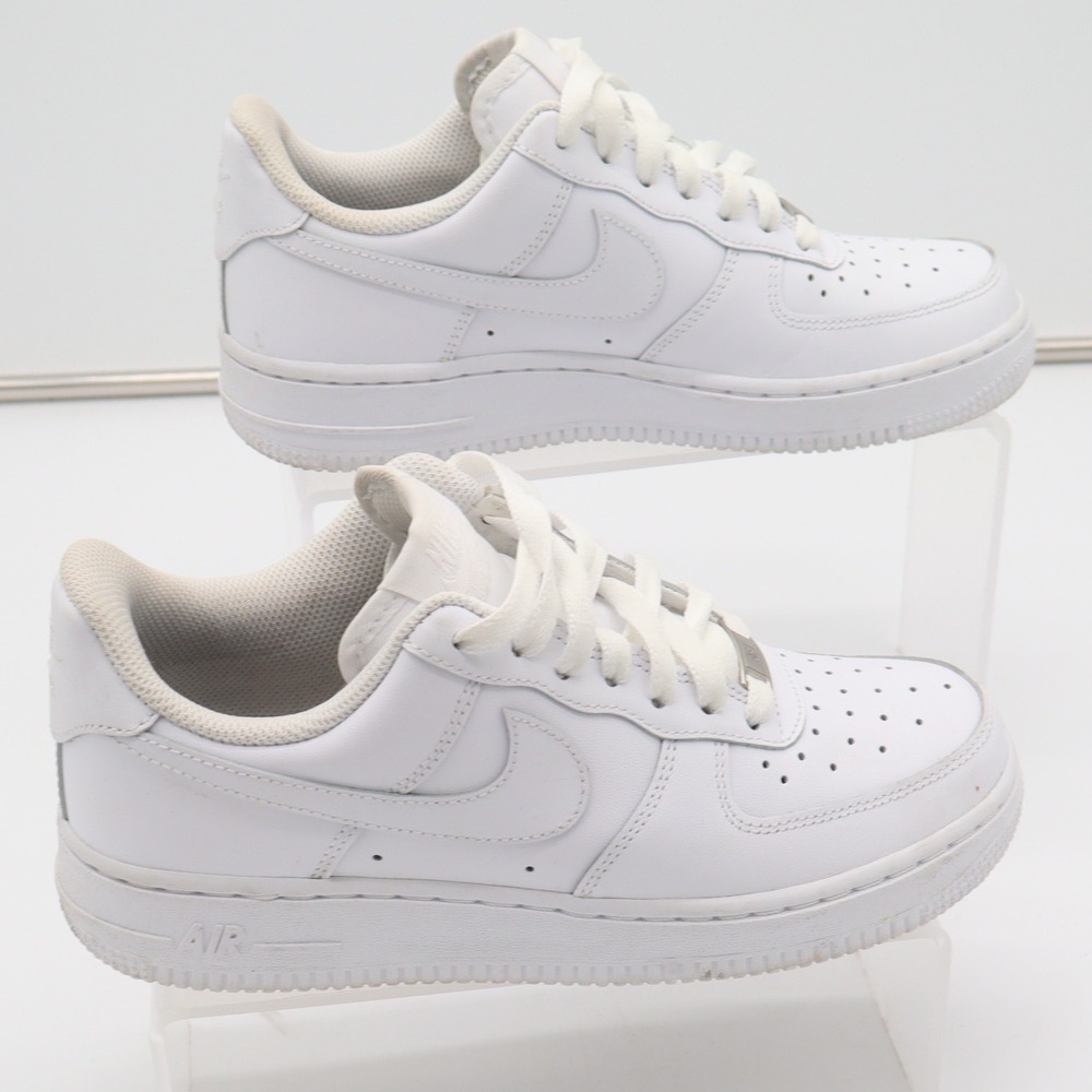 Nike Air Force 1 07 Womens 6.5 White Low Top Sneakers 315115-112 Triple White - Picture 2 of 14